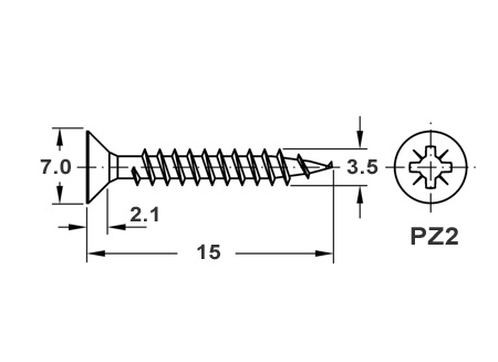 Шуруп HOSPA потай.жел.хром.    3,5x13мм